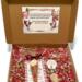 Gift box set featuring two handmade reindeer hot cocoa cones with festive crinkle paper and Christmas instruction card