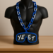 Jey Uso Yeet Glasses Inspired WWE Wrestling Necklace Chain 32" Raised Letters Blue Fan Hype Bling Survivor Series Royal Rumble WrestleMania