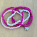 beautiful pink and white 5 bracelet set. stretchy
