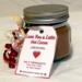 Handmade Love You a Latte hot cocoa jar with Valentine tag and wooden spoon, romantic cocoa gift idea in glass jar, cozy chocolate drink mix