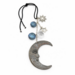 Handmade moon suncatcher with blue crystals and sun charm