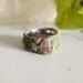 Pink Tourmaline Stainless Steel Ring size 6.5