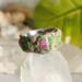 Pink Tourmaline Stainless Steel Ring size 6.5