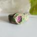Pink Tourmaline Stainless Steel Ring size 9.5