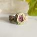 Pink Tourmaline Stainless Steel Ring size 10.5
