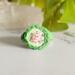 Rose Bud Motif Stainless Steel Polymer Clay Ring Front View