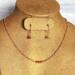 Goldstone Necklace and Earrings Copper Jewelry Set on bust