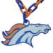 NFL Denver Broncos Fan Pendant Chain Jumbo Size Plastic 32" Necklace Super bowl Playoff Football