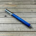 EDC fountain pen in chrome and blue resin