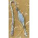 Gray Kokopelli Shepherd hook bookmark.  Pendant has etching look on the light grey with white accebtubg,  Hook is very sturdy and well made.  It has a design which follow the theme of the pendant. There are two gray beads at eachend of the pendant.