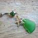 green glass and silver starfish charm