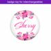 Pink floral badge top of interchangeables
