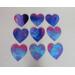 Small 3" inch heart shaped refrigerator magnet art in pink, blue, purple by RainbowMaille
