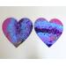 large heart shaped magnetic canvas fridge art in pink, blue and purple by RainbowMaille
