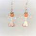 Angel earrings clear mint and rose