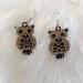Owl Earrings Embroidered