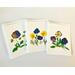 Pressed flower note card set of six, pansies
