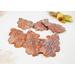 grouping of three pairs of large copper oak leaf earrings