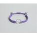 Macrame Bracelet with Silver Textured CIrcle Charm