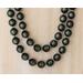 green lucite beaded necklace vintage