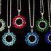 Chainmaille Ferris Wheel Pendant Necklace, Assorted Color Choices