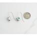 Copper Enamel Spheres of White Turquoise and Water Blue Dangle Earrings with Argentium 935 Sterling Silver Earwires