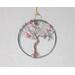 Tree of Life Wire Sculpture, small 3" inch in silver and pink, small wall art with bead angel by RainbowMaille