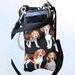 Beagle dog walking  pick up bag holder in black white and tan wristlet and cross body strap Great Hiking Accessory