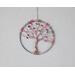small 3 inch wire tree of life sculpture in silver and pink with Czech glass beads handmade by RainbowMaile