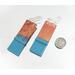 Fold-Formed and Flame-Painted Copper with Torch-Fired Enamel of Sea Foam Aqua Green, Statement Earrings with Argentium 935 Sterling Silver Earwires