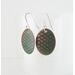 Textured Teal Enameled Copper Oval Earrings