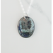 Queen Anne's Lace-Impressed and Hand Painted Enamel Copper Pendant Necklace with 18" 925 Sterling Silver Cable Chain