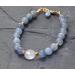 Blue Aquamarine and Moonstone Bracelet