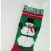 Snowman hand knit Chrismtas stocking