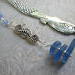 blue sea glass and seahorse on mermaid bookmark