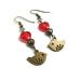 cute brass bird Valentines Day earrings