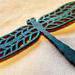 Hand painted wooden dragonfly fridge magnet, available in multiple colors