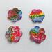 hand painted flower shaped small magnetic canvas art, rainbow acrylic fridge decor by RainbowMaille