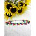 Rainbow colored choker in butterfly theme made with tatting method