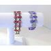 Valentine's rosettes double strand bracelets, handmade by RainbowMaille in the USA