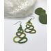 Green squiggly earrings