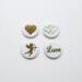 Hearts and Love Gold Foil Magnets