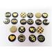 Valentine Hearts and Love Gold Foil on Black Magnets
