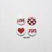 Valentine Hearts and Love Red Foil Magnets
