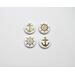 Anchors and Wheels Gold Foil Magnets
