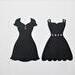 Die Cut Little Black Dresses with Sparkly Buttons, Textured