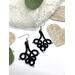 Black chandelier style earrings made with handmade Tatted lace