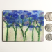 miniature kiln fired copper enamel impressionist floral landscape painting 4" by 3"
