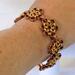 gold on copper chainmaille Japanese 12-in-2 snowflake pattern bracelet, handmade in the USA by RainbowMaille