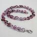 Handmade red pink and black chainmaille mobius twist rope chain 16.75 inches long by RainbowMaille, can be worn as a necklace or wrap bracelet